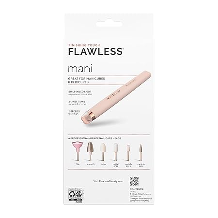 Finishing Touch Flawless (Manicure) - Salon Nails Kit, Electronic Nail File and Full Manicure and Pedicure Tool