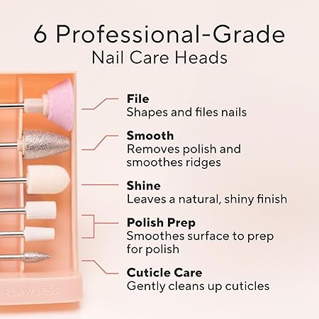 Finishing Touch Flawless (Manicure) - Salon Nails Kit, Electronic Nail File and Full Manicure and Pedicure Tool